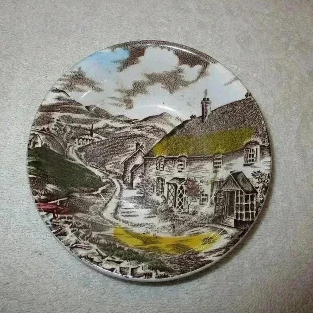 Small Bowl Vintage WH Grindely "Quiet Day" transferware‎ England trinket earring